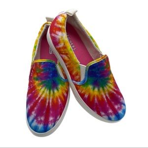 Skechers Poppy Tie Dye Memory Foam Slip on sneakers.